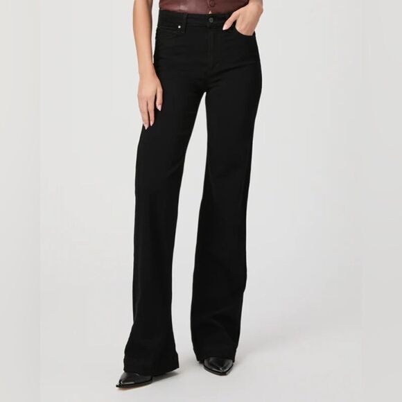 Paige Denim Leenah SLIM WIDE LEG 16W BLACK SHADOW - Picture 2 of 6